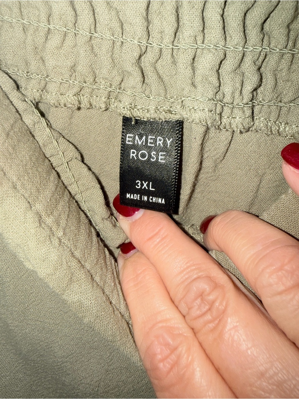 Wide Leg Tiered Palazzo Pants in Olive Green, smocked waistline - Picture 6 of 7